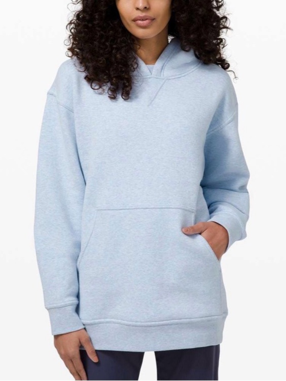 Lululemon All Yours Hoodie *Fleece in
Heathered Blue Linen